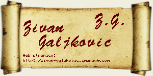 Živan Galjković vizit kartica